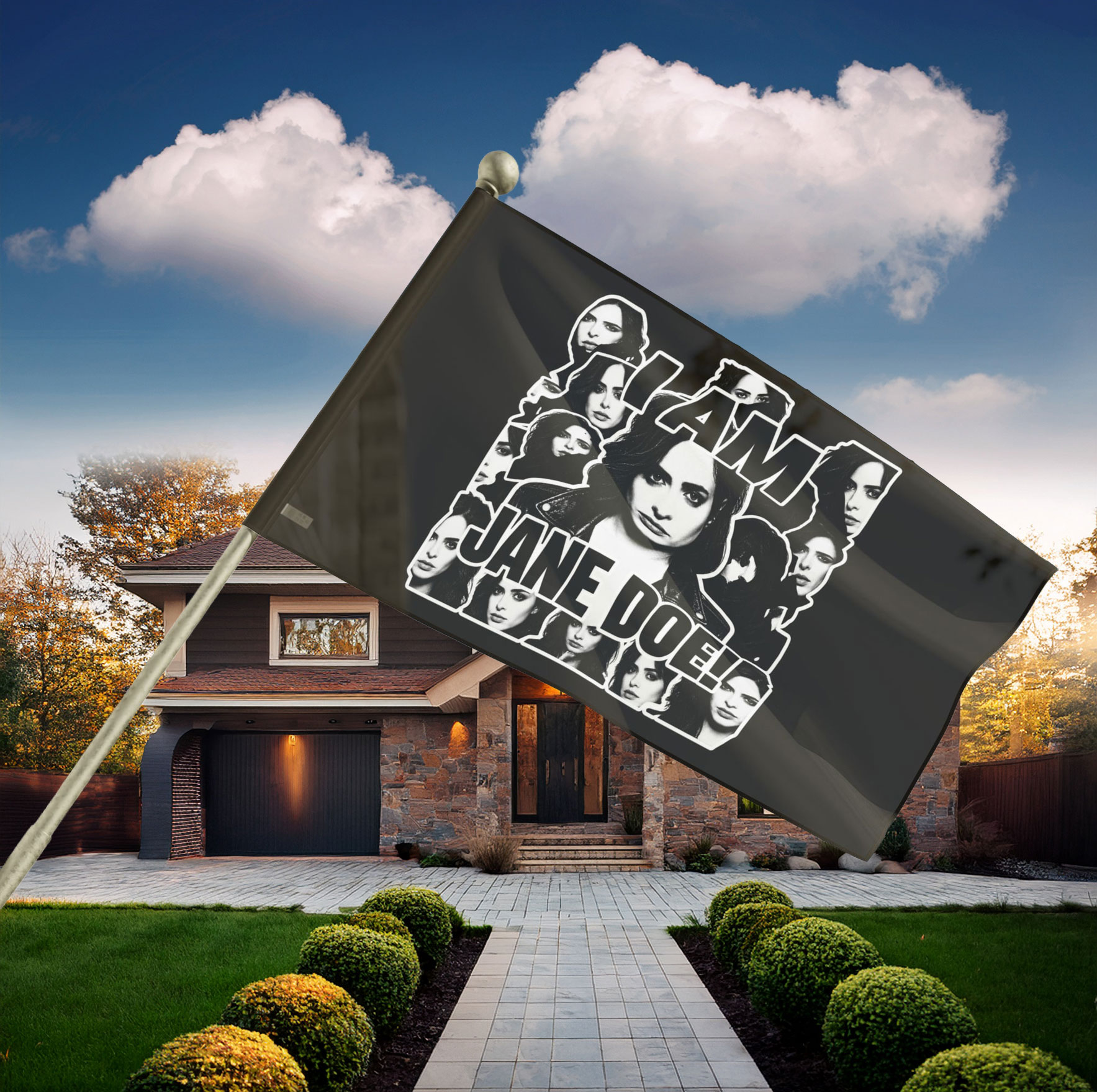 I Am Jane Doe Portrait Flag