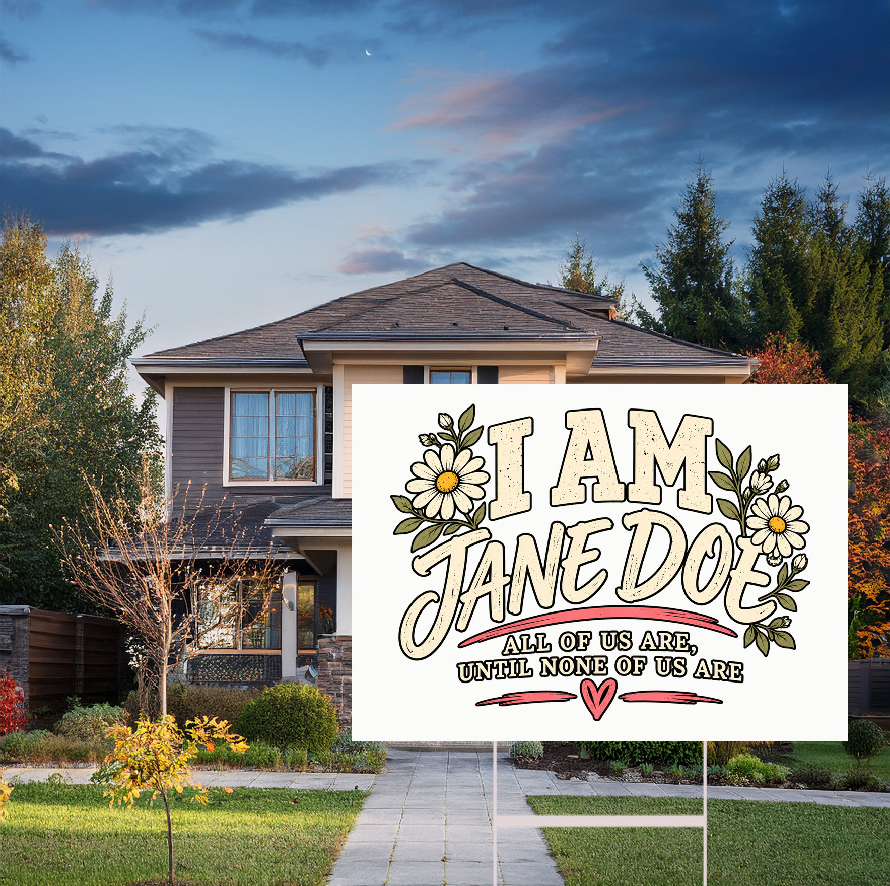 I Am Jane Doe Survivor Solidarity Yard Sign - I Am Jane Doe