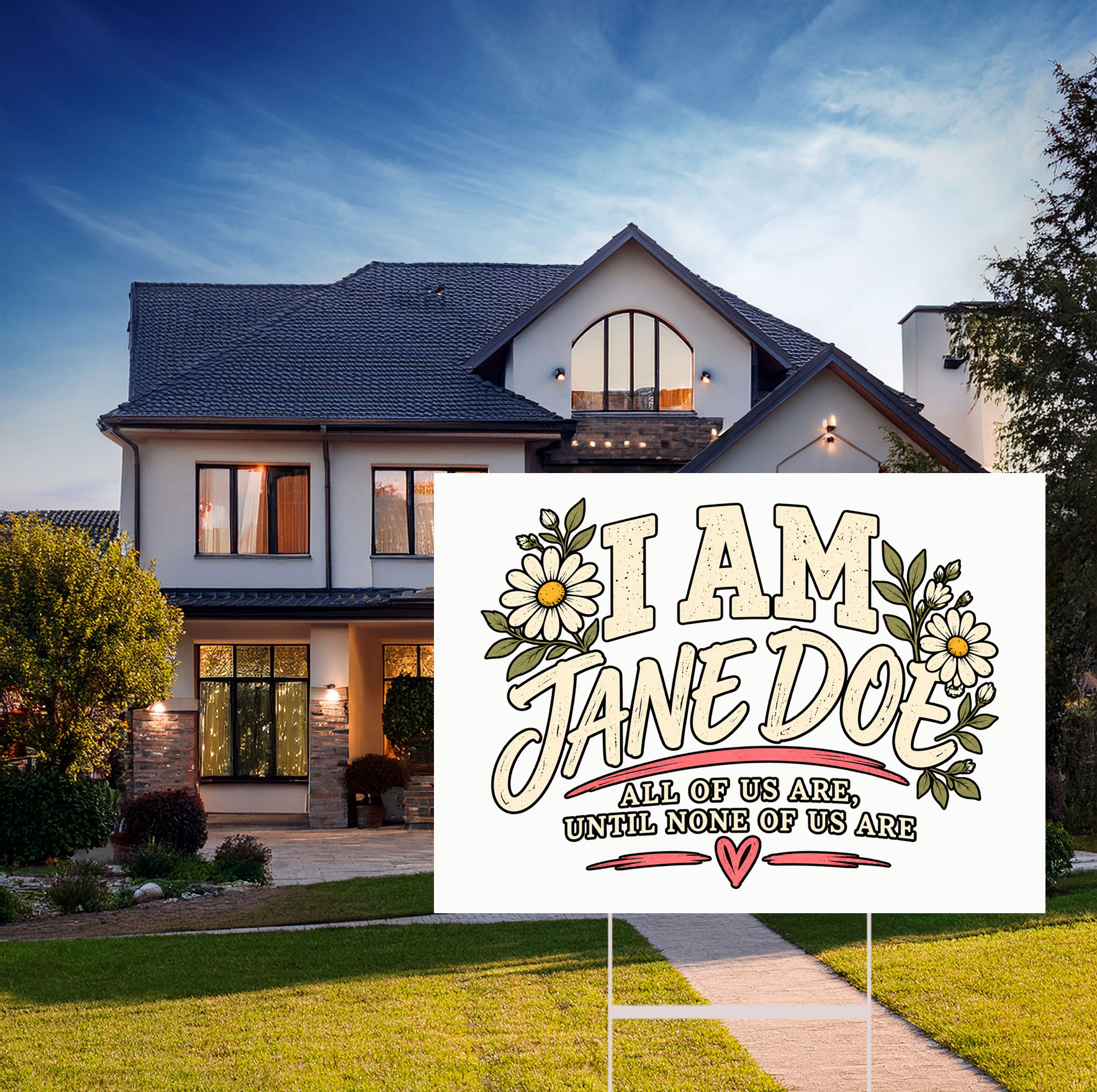 I Am Jane Doe Survivor Solidarity Yard Sign - I Am Jane Doe