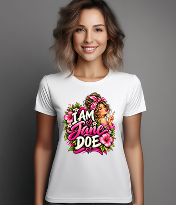 I Am Jane Doe Womens Empowerment Believe Survivors Pink Floral Shirt