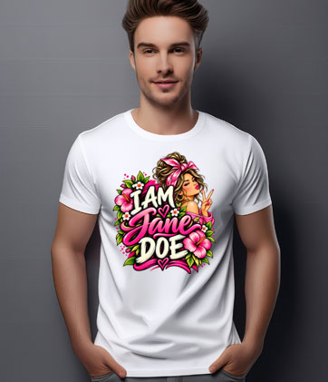 I Am Jane Doe Womens Empowerment Believe Survivors Pink Floral Shirt