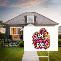 I Am Jane Doe Womens Empowerment Believe Survivors Pink Floral Yard Sign