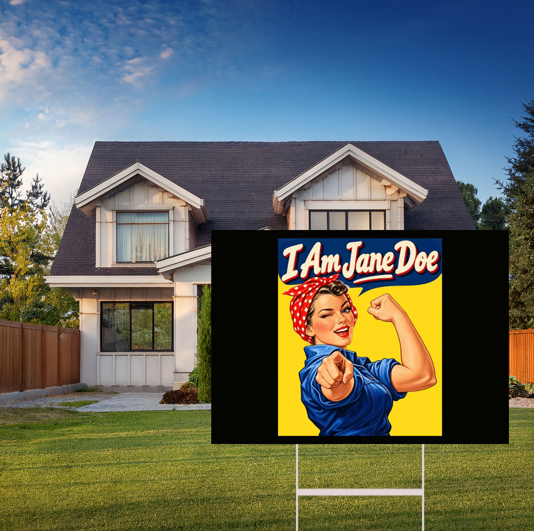 I Am Jane Doe Yard Sign Feminist Vintage Pin Up We Can Do It